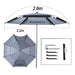 Fishing Umbrella with 360° Adjustment Summer Sun Protection Double Layer Shading Large Umbrella Anti-Uv Outdoor Parasol 2-2.6M