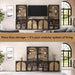 72" Tall Arched Storage Cabinet with Hutch, Bookcase with Open Shelves