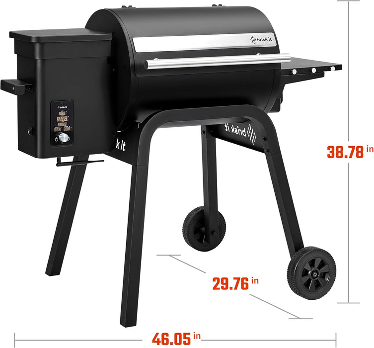 Zelos-450 Electric Wood Pellet Smoker Grill – A.I. Smart BBQ Grill with Wifi, 450 Sq.In Cooking Area,7-In-1 Outdoor Grill & Smoker, PID Controller (Up to 500°F), Meat Probe
