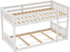 Low Profile White SolidWood TwinOver BunkBed Guardrails