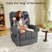 Upgraded 2024 New Power Recliner Chair for Adults, Adjustable Electric Chair Power Reclining Sofa, USB Port, Ultra-Comfy Corduroy Recliner for Living Room, Tool-Less Assembly Single Sofa Gray