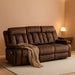 Power Reclining Sofa with Heat&Massage, Reclining Couch with Multi-Function Console/Usb Ports/Type C, Wall Hugger 3 Seater-Sofa Recliner, Reclining Sofa Couch for Living Room