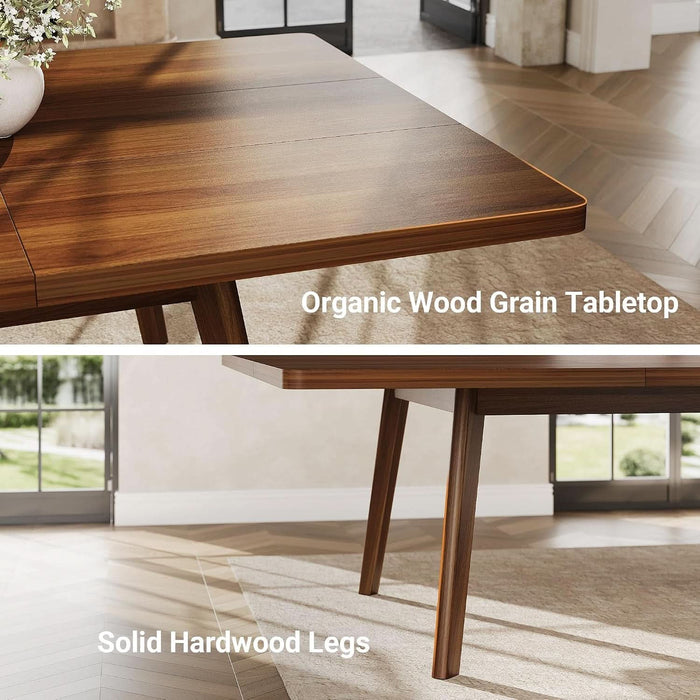 7-Piece 2-Way Extendable Dining Table Set for 4-10, Walnut
