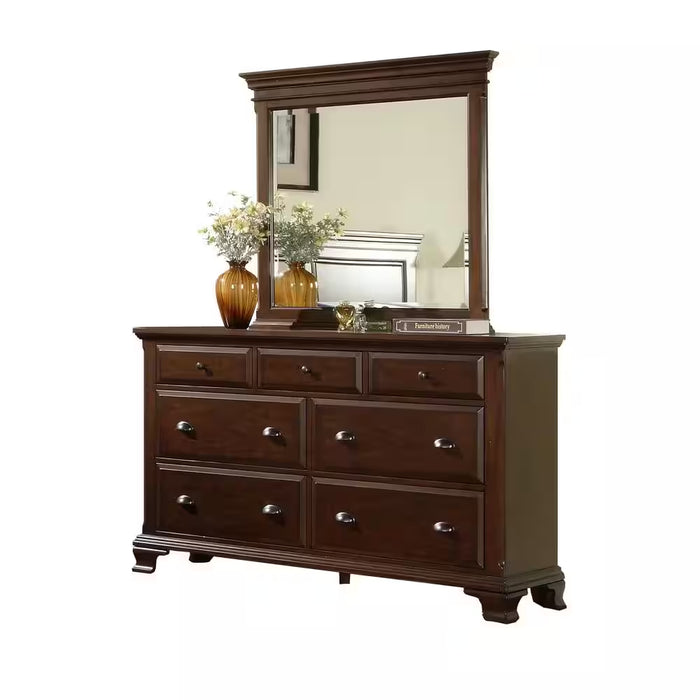 Brinley 7-Drawer Cherry Dresser with Mirror