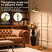 Bright LED Reading Floor Lamp with Remote and Bluetooth Dimming,Adjustable Brightness and Color Temperature, Brass Gold Brushed Iron Lampshade,59" Modern Standing Lamp for Living Room Bedroom Office