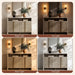 53.2" Fluted 6 Drawer Dresser with Open Shelf, Grey