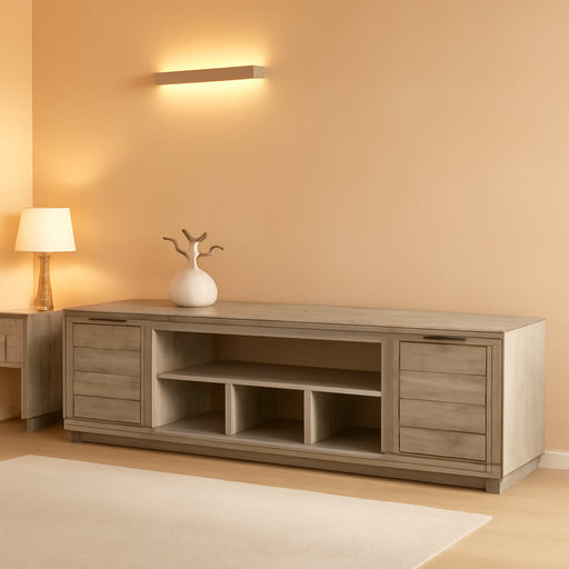 Naydell Rustic TV Stand with Fireplace Option Fits Tvs up to 90", Gray