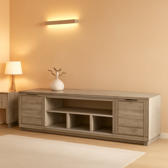 Naydell Rustic TV Stand with Fireplace Option Fits Tvs up to 90", Gray