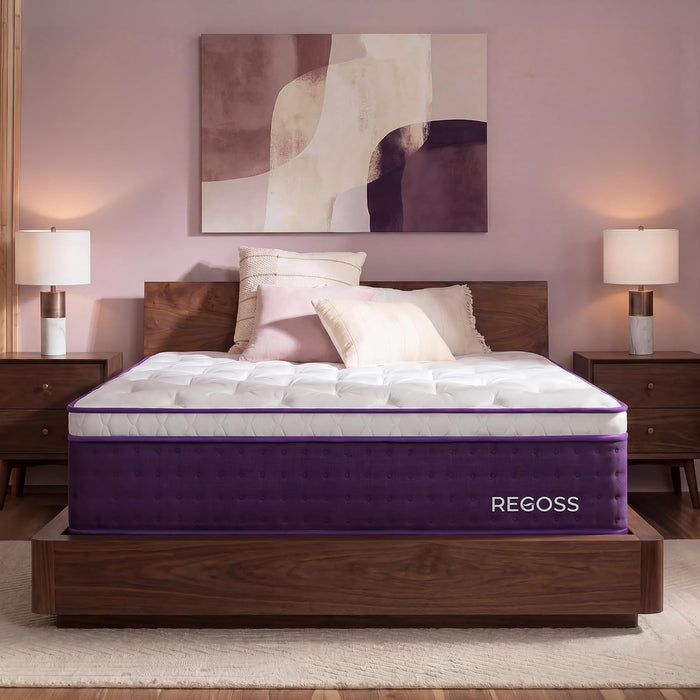 Queen Mattress 14 Inch Hybrid Mattress for Side Sleeper, Medium Plush