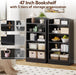 5 Shelf Bookcase, 47" Wood Tall Bookshelf and Bookshelves, Multifunctional Storage Organizer Shelving for Bedroom Library Living Room Home Office, Black