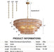 36" Smoked Gold round Drum Chandelier, 6-Light Modern Hanging Light Fixture for Dining Room, Living Room, Bedroom, Foyer