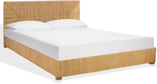 Couture Collection - Glenburg Queen Bed, Natural Woven Banana Stem & Wood Frame, Tropical Coastal Design, No Box Spring Needed (SFV1327A-Q)