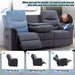 2 Pieces Recliner Sofa Set, Manual Sofa Set for Living Room Furniture Set, Recliner Sofa and Loveseat Sets, Reclining Loveseat with Console & Cup Houlders for Living Room