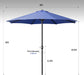 9FT Outdoor Patio Umbrella with Easy Crank - UV Resistant & Waterproof Market Umbrella with Ventilated Canopy, 8 Sturdy Ribs & Powder-Coated Frame for Garden, Deck, Backyard, Pool, Patio Table