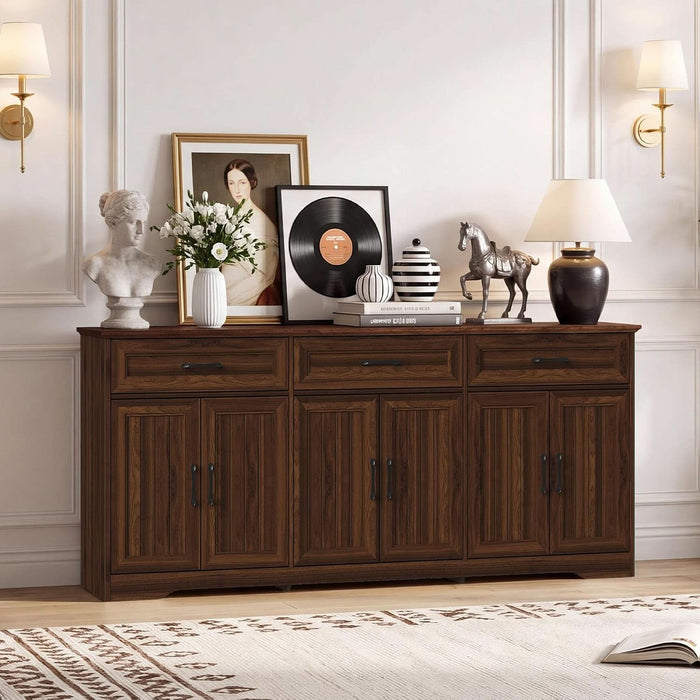 70" Buffet Cabinet with Storage, Large Modern Farmhouse Sideboard