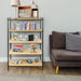 5-Tier Modern Wood Grain Bookshelf – Freestanding Bookcase and Storage Organizer for Home Office, Bedroom, and Living Room Shelving Unit