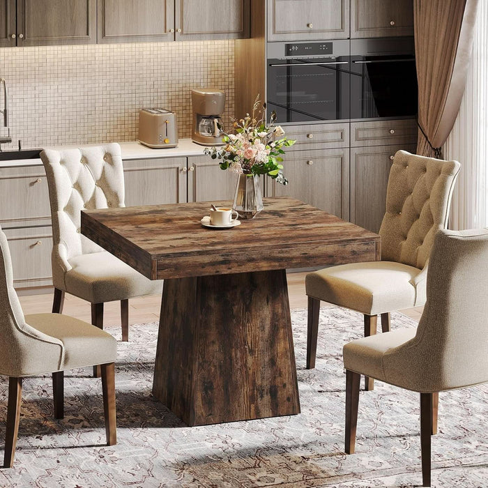 Square Dining Table for 4, 31.5" Farmhouse Small Kitchen Table