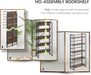 Foldable IndustrialGrade 59 Inch Bookshelf No Assembly