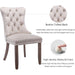 Beige Velvet Dining Chairs Set of 6, Upholstered Dining Room Chairs with Back Ring Pull Trim and Solid Wood Legs, Tufted Wingback Kitchen Chairs for Dining Room,Living Room,Kitchen(Beige)