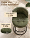 360° Swivel Bar Stools Set of 2, 26" H Modern Linen Counter Height Barstools, Upholstered Counter Stools with Ergonomic Wide Back & Metal Base for Kitchen Island, Dining Room, Green