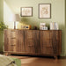 Fluted Dressers Chest of Drawers,57" Fluted Wide Modern Dresser with Metal Handle, Curved Profile Design, Wood Drawer Organizer for Bedroom, Walnut