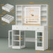 White Cosmetic Vanity Desk With Illuminated Mirror
