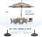 10Ft 3-Tier Patio Umbrella Outdoor Table Market Umbrella for Patio with Push Button Tilt/Crank, Fade Resistant Waterproof POLYESTER Canopy for Garden, Lawn, Deck, Backyard & Pool, Beige