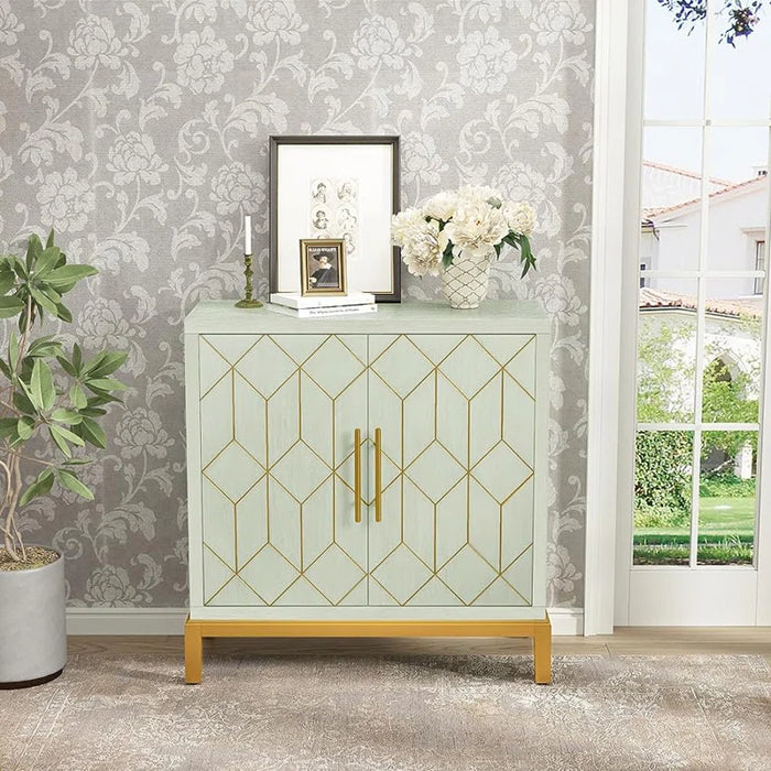 32" Accent Cabinet with Gold Trim