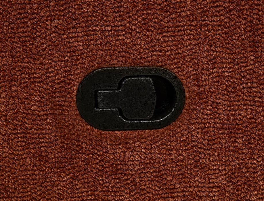 Home Furnishings - Navarro - Wood and Metal - Reclining Sofa with Channel-Tufted Backrest, Foam Padding, Attached Cushions and Manual Recline - Living Room - Burnt Orange - 609574