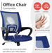 Office Chair Computer Chair Ergonomic Cheap Desk Chair Adjustable Comfortable Mid Back Task Rolling Swivel Chair with Lumbar Support for Home Office Desk (Blue)