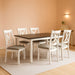 Home Furnishings - Fortress - Wood - 7-Piece Rectangular Dining Table Set – Farmhouse Style with Double-Cross Back Armless Side Chairs - Dining Room - Vintage White, Chestnut Brown - 190721