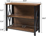 Bookshelf, 3-Tier Rustic Short Bookshelf, Industrial Shelf Bookcase with Engineered Wood Shelves, Low Bookcase with Storage, Small Shelf for Living Room, Bedroom and Office, Rustic Brown