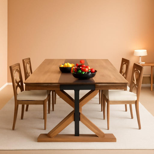 71 Inch Dining Table for 6 People, Rectangular Kitchen Farmhouse Table W/Thickness Waterproof Wood Tabletop,Long Dining Room Tables W/Wood Strip Base for Kitchen Living Room Oak