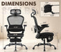 Ergonomic Massage Office Chair with Footrest, Comfy Computer Chair, Black