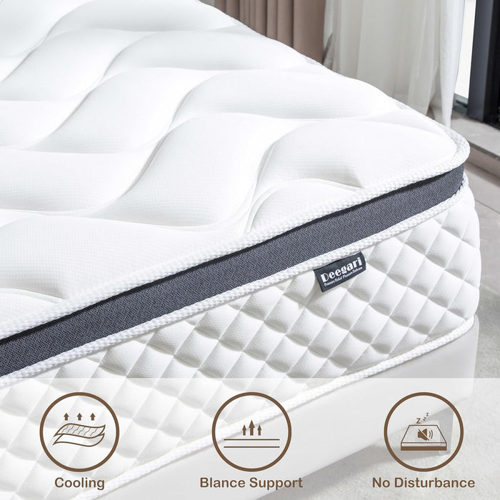 King Mattress,12 Inch King Size Mattress in a Box,Gel Memory Foam and Innerspring Hybrid Mattresses with Individual Pocket Spring for Motion Isolation,Pressure Relief,Medium Firm Feel