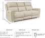Dahlmoore Modern Leather Match Power Reclining Sofa with USB Ports, Beige