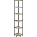 Corner Shelf Stand, Corner Bookshelf, Storage Standing Shelf Unit with Metal Frame, Plant Stand, Corner Bookcase for Living Room, Home Office, Bedroom, 6-Tier Greige CS06005B