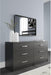 Black Contemporary Six Drawer Dresser Ball Bearing