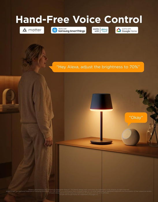 Rechargeable Cordless Table Lamp for Small Bedroom