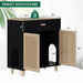 Cat Litter Box Enclosure Wood Cat Crate Furniture with Scratching Pad Doors