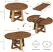 43"-59" Extendable round Dining Table for 4-8, Cross Leg | Modern Kitchen Oval Dining Table with Removable Leaves, Wood Base with Storage Shelf for Kitchen Living Room, Walnut