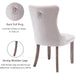 Beige Velvet Dining Chairs Set of 6, Upholstered Dining Room Chairs with Back Ring Pull Trim and Solid Wood Legs, Tufted Wingback Kitchen Chairs for Dining Room,Living Room,Kitchen(Beige)