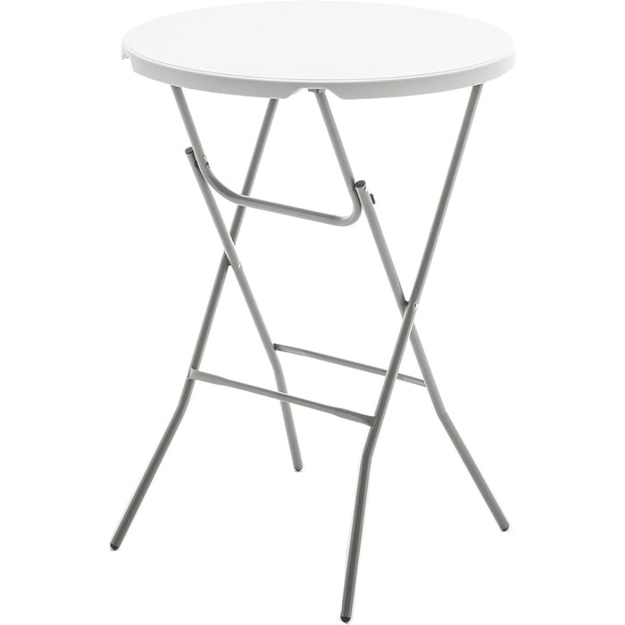 BTEXPERT 32" round 43" Bar Height White Granite Plastic Folding Table Portable Commercial Table Banquet Card Coffee Dining Table for Wedding Party Event Home Kitchen Outdoor Set of 5