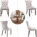 Beige Velvet Dining Chairs Set of 6, Upholstered Dining Room Chairs with Back Ring Pull Trim and Solid Wood Legs, Tufted Wingback Kitchen Chairs for Dining Room,Living Room,Kitchen(Beige)