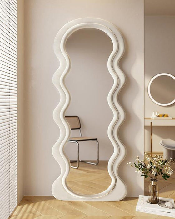 Wavy Full Length Floor Mirror for Upscale Decor.