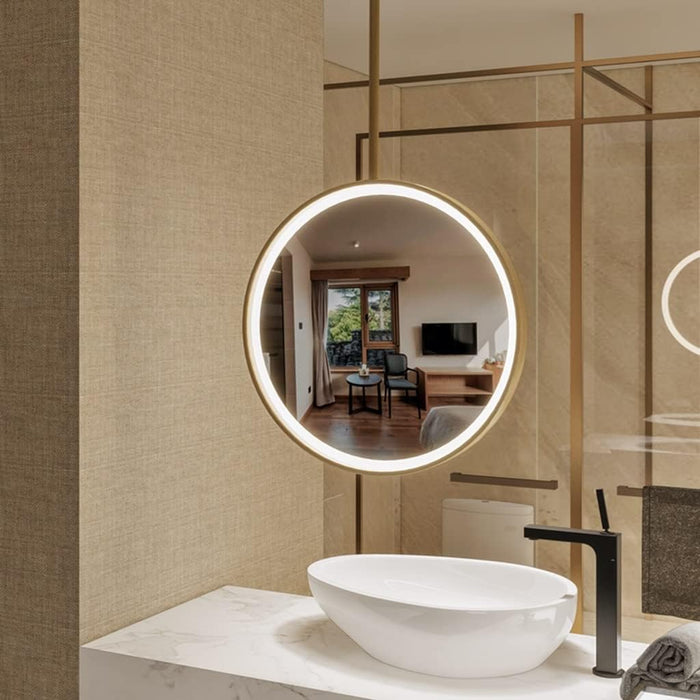(Not Listed) Hanging Rod Round Bathroom Mirror