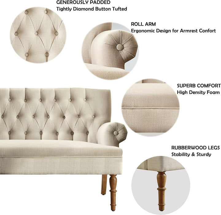 Beige Loveseat Sofa for Living Room