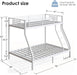 Twin over Full Bunk Bed Set with 6" Twin & Full Memory Foam | Sturdy Frame with Guardrails & Ladder, 400 Lbs Bunk, Space-Saving, Easy Assembly, Dorms for Adults.