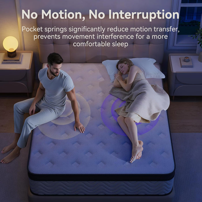 Queen 12Inch Hybrid Mattress With UltraMemory Foam