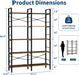5 Tier Bookshelf, Bookcase with 10 Open Display Shelves